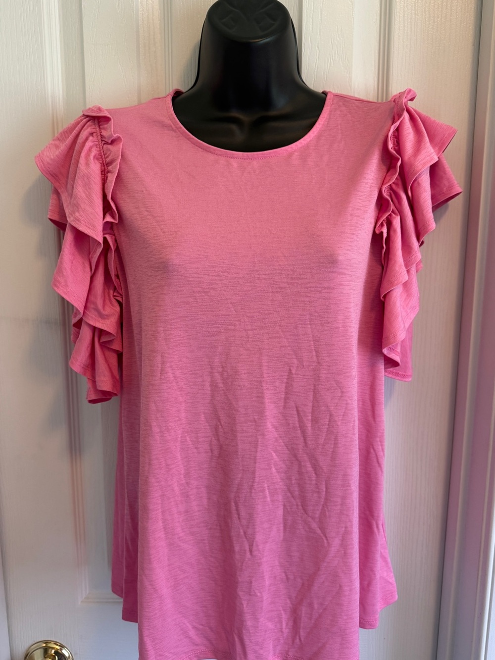 Cato Pink Ruffle Sleeve Women’s Top -Small